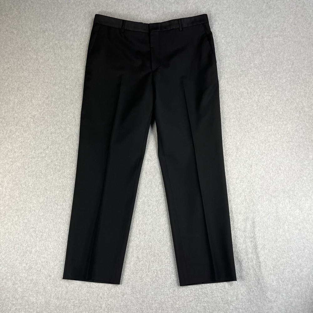 Paul Smith The Byard Dress Pants Textured Wool Trousers Grey Made in Italy 35x27
